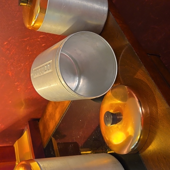Vintage/Retro 1950s Copper Top & Aluminum Bottom Canister Set of 4-Made in Italy - Picture 7 of 12